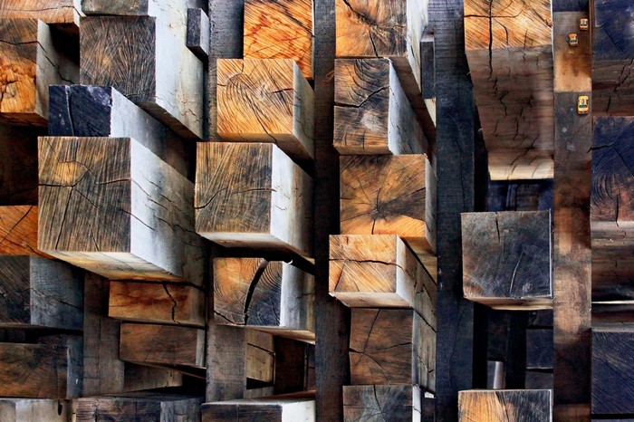 Abstract wooden blocks texture