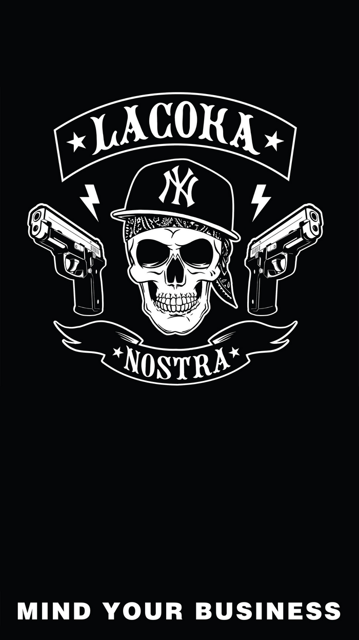 La Coka Nostra Skull with Guns Logo