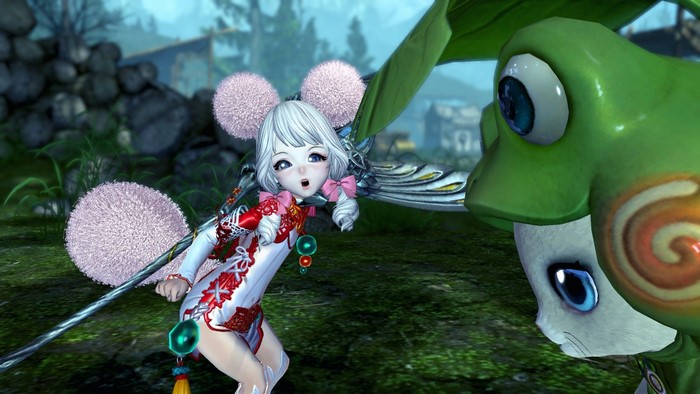 Girl with fluffy ears and frog in Blade & Soul