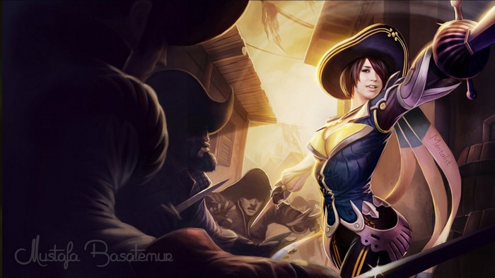 Fiora from League of Legends in a duel