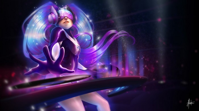 DJ Sona from League of Legends performing on stage