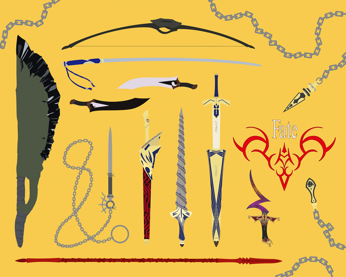 Various weapons from Fate series