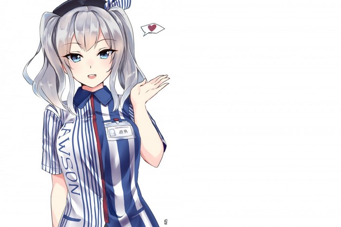 Kashima from Kantai Collection wearing Lawson uniform
