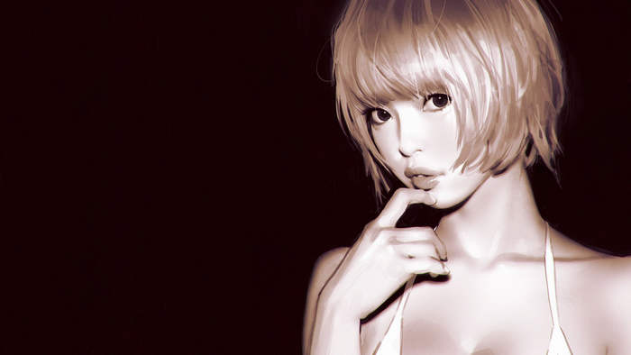 Artwork of a young woman with blonde hair