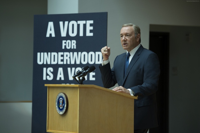 Frank Underwood from House of Cards at Podium