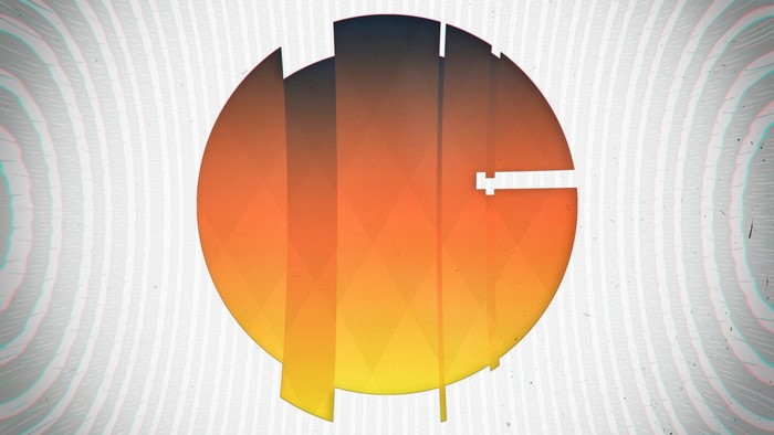 Abstract sphere with gradient and geometric patterns