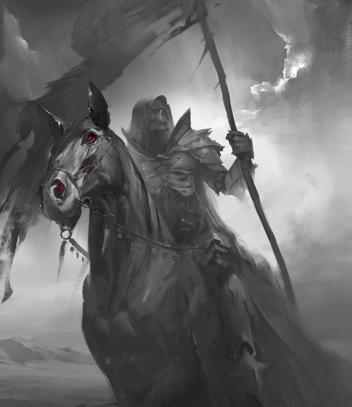 Dark Death Horseman in Monochrome