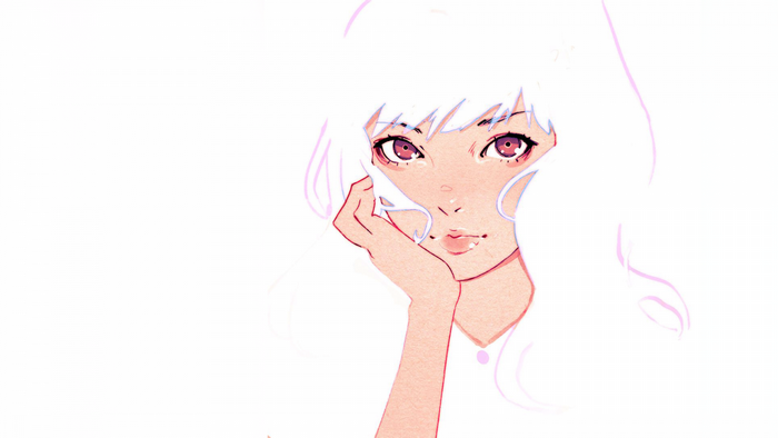 Delicate Anime Girl Portrait by Ilya Kuvshinov