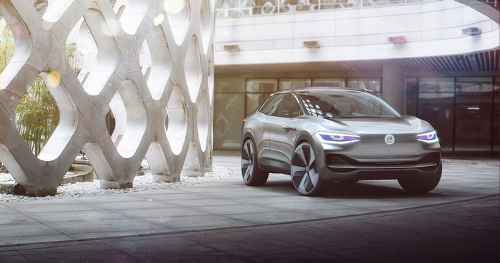 Volkswagen I.D. Crozz concept electric car at Shanghai Auto Show 2017