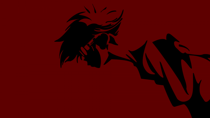 Silhouette of a character with spiky hair