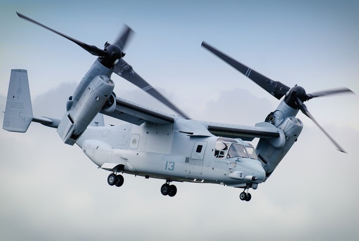Bell Boeing V-22 Osprey military aircraft in flight
