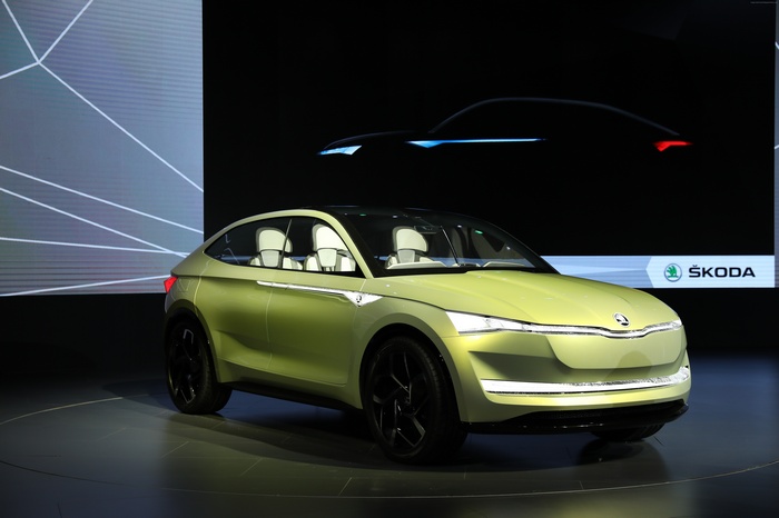 Skoda Vision E concept electric car at Shanghai Auto Show 2017