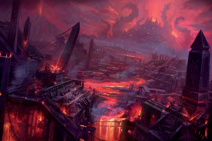 World of Warcraft screenshot of a volcanic hellscape
