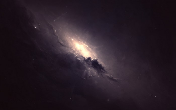 Galaxy and Nebula in Outer Space