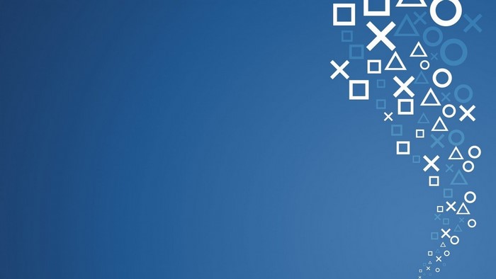 PlayStation Symbols Flowing on Blue Background