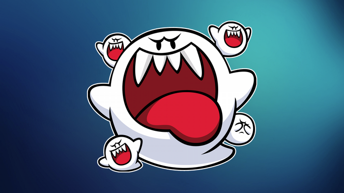 Boo from Super Mario with smaller Boos