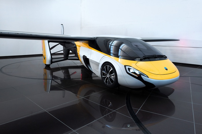 AeroMobil 3.0 flying car concept on a runway