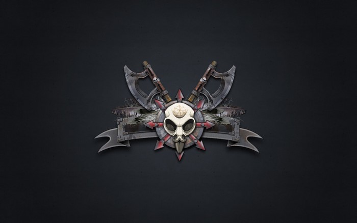 Skull and Axes Emblem with Chaos Star