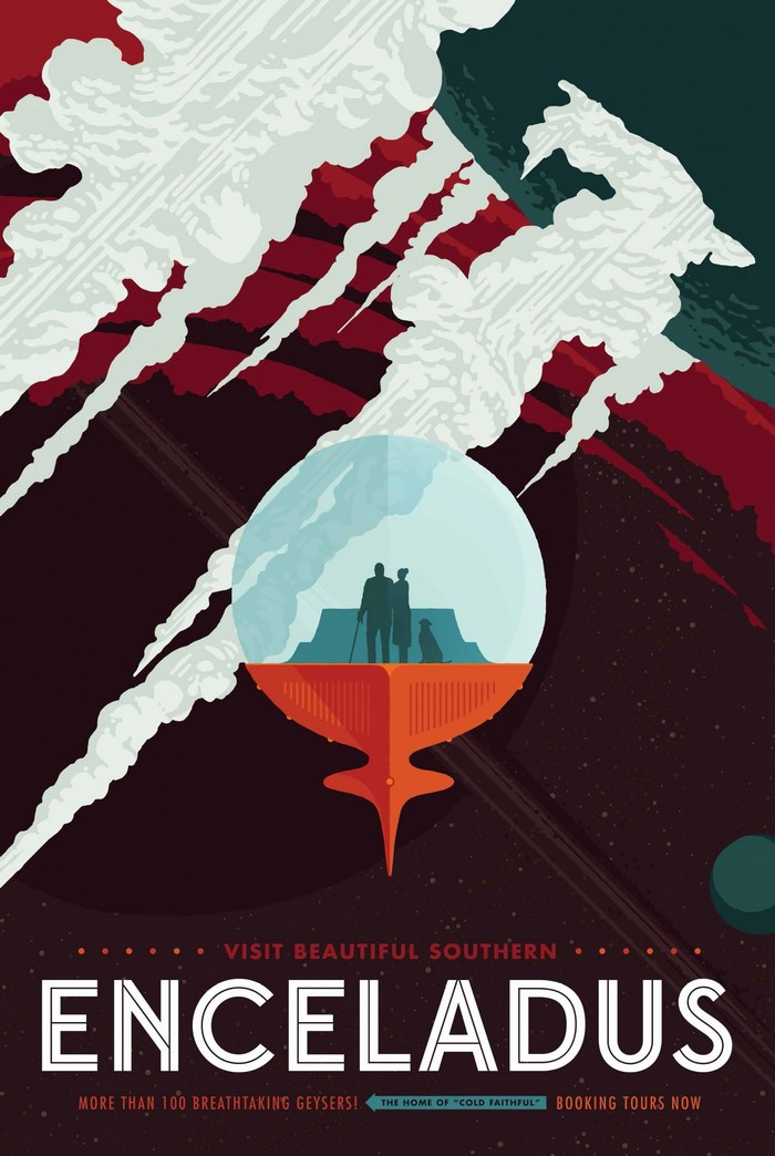 Enceladus Travel Poster