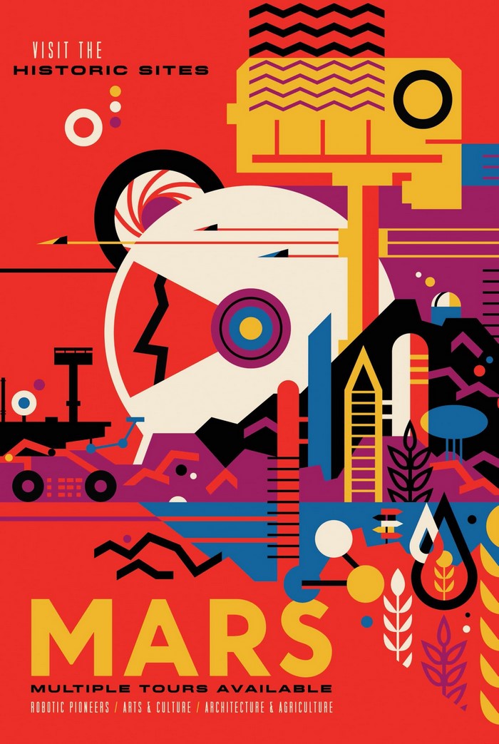 Mars Historic Sites Travel Poster