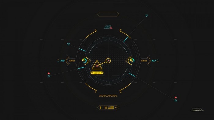 Sci-fi HUD interface with targeting system