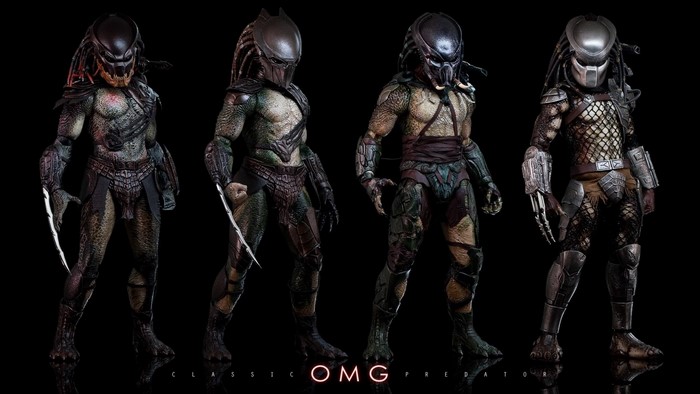Four Classic Predators from the Predator Franchise