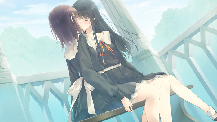 Kousaka Mayuri and Shirahane Suou Sharing a Kiss