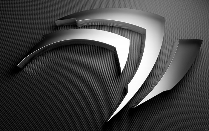 Nvidia logo on a black textured background