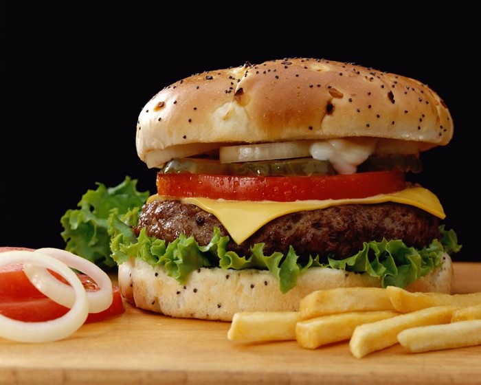 Classic Cheeseburger with Lettuce and Fries