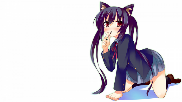 Azusa Nakano from K-On! with cat ears