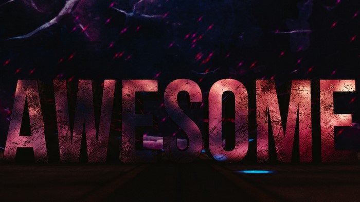 Awesome text on a dark background