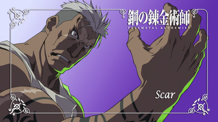 Scar from Fullmetal Alchemist Brotherhood
