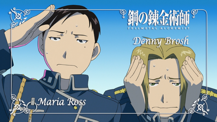 Maria Ross and Denny Brosh from Fullmetal Alchemist Brotherhood