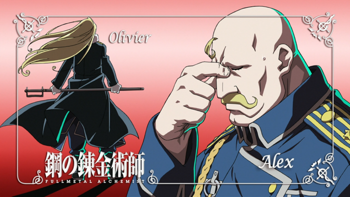 Alex Armstrong and Olivier Armstrong from Fullmetal Alchemist