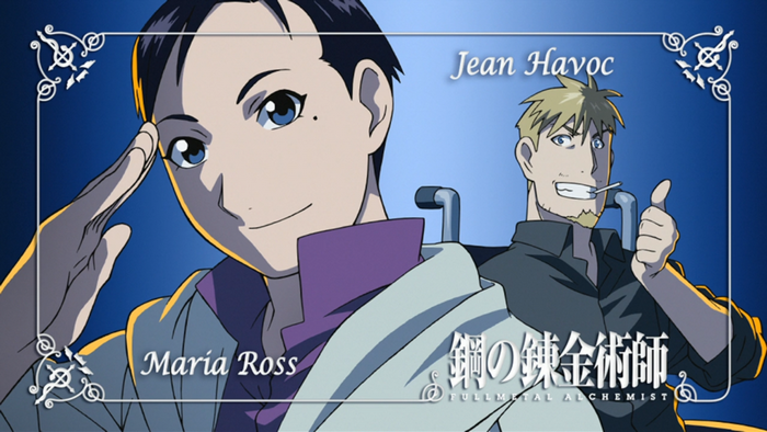 Maria Ross and Jean Havoc from Fullmetal Alchemist