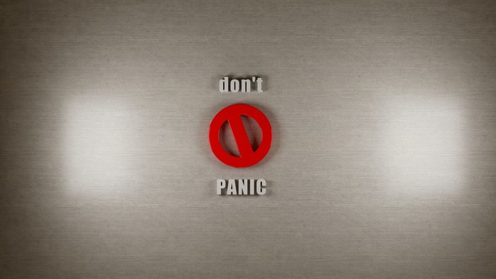 Don't Panic prohibition symbol