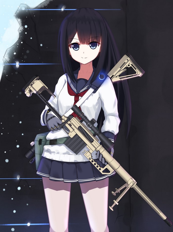 Anime girl with CheyTac M200 sniper rifle