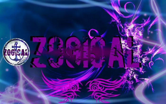 ZOGICAL logo with anchor and abstract purple design