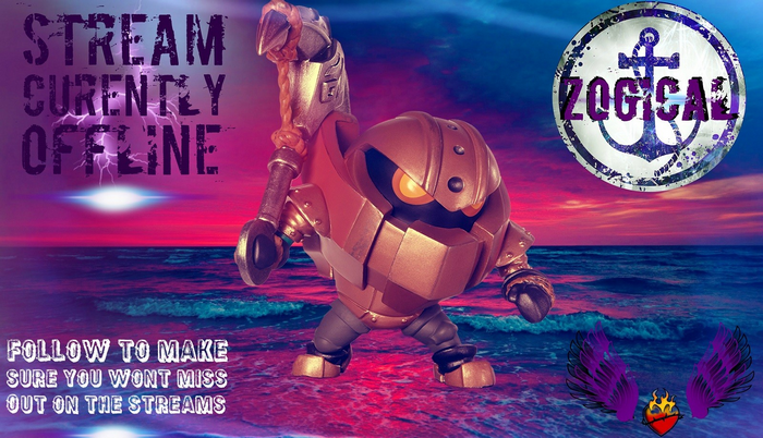 Stream Offline Graphic with Character and Logo