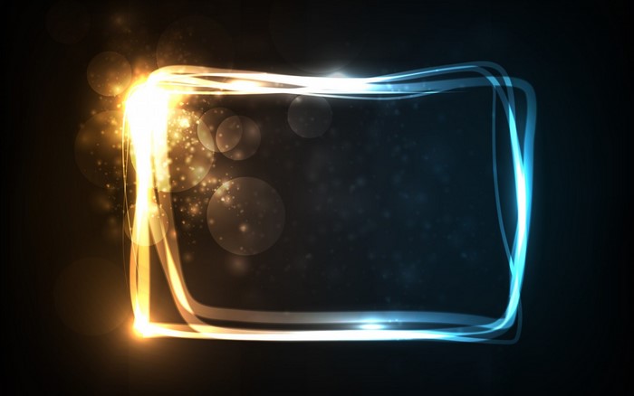 Abstract glowing frame with bokeh and light streaks