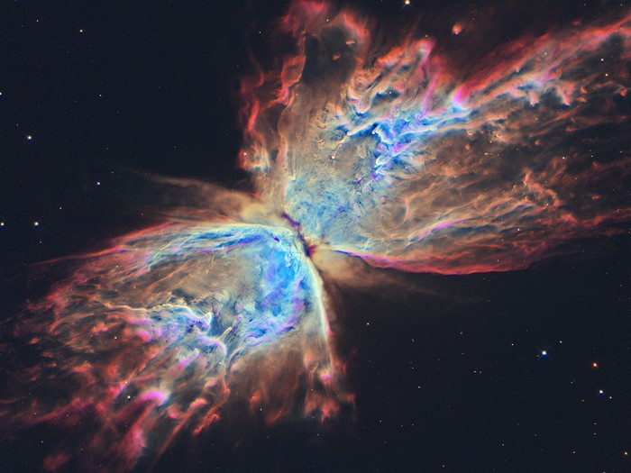 Butterfly Nebula in Vibrant Space Colors