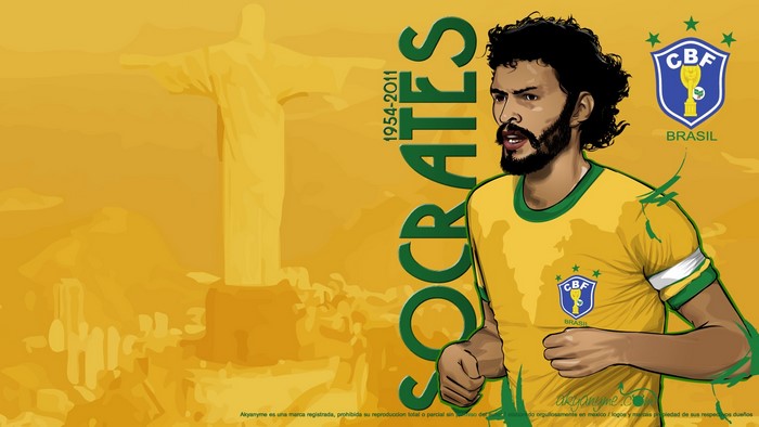 Socrates of Brazil Football Poster