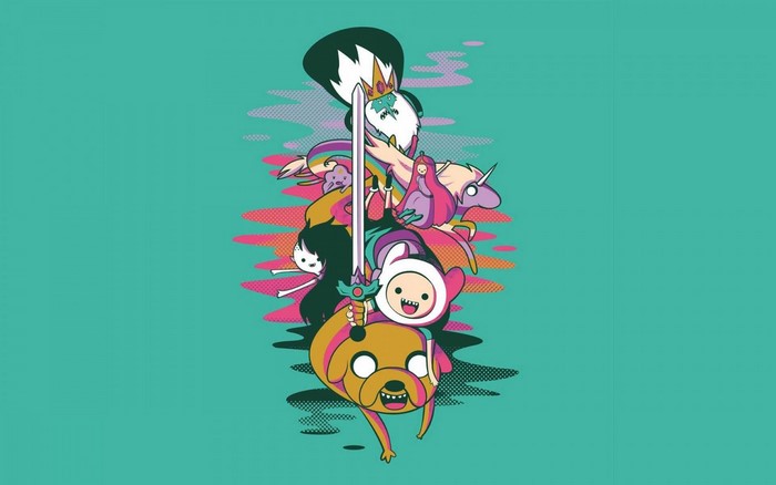 Adventure Time characters stacked vertically