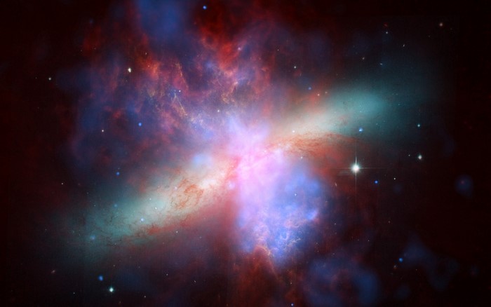 Colorful nebula in outer space with stars