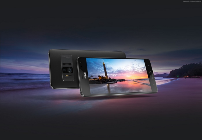 Asus ZenFone AR smartphone with lighthouse image on screen