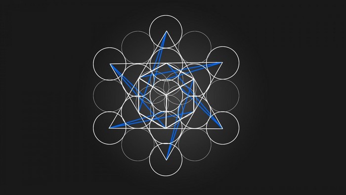 Geometric symbol with circles and triangles