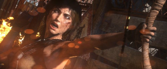 Lara Croft from Rise of the Tomb Raider holding a bow