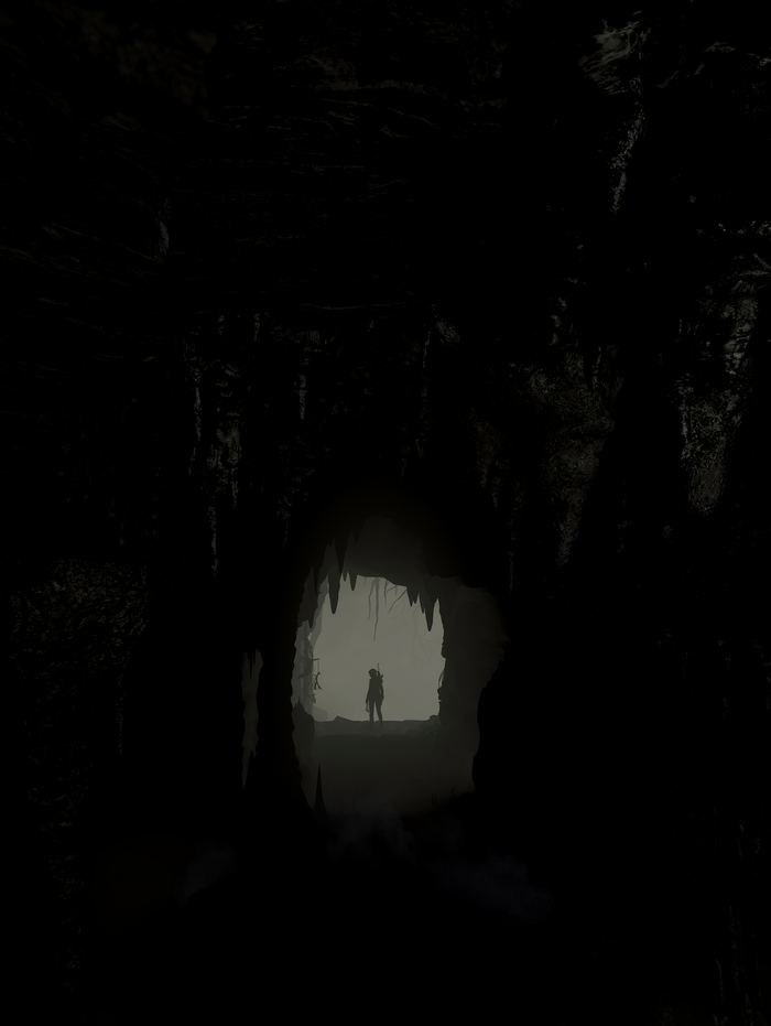 Lara Croft from Rise of the Tomb Raider in a cave