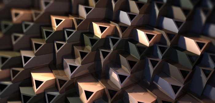 Abstract 3D fractal with triangles and lighting
