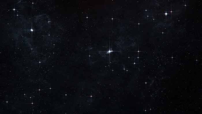 Dark night sky filled with stars and nebulae